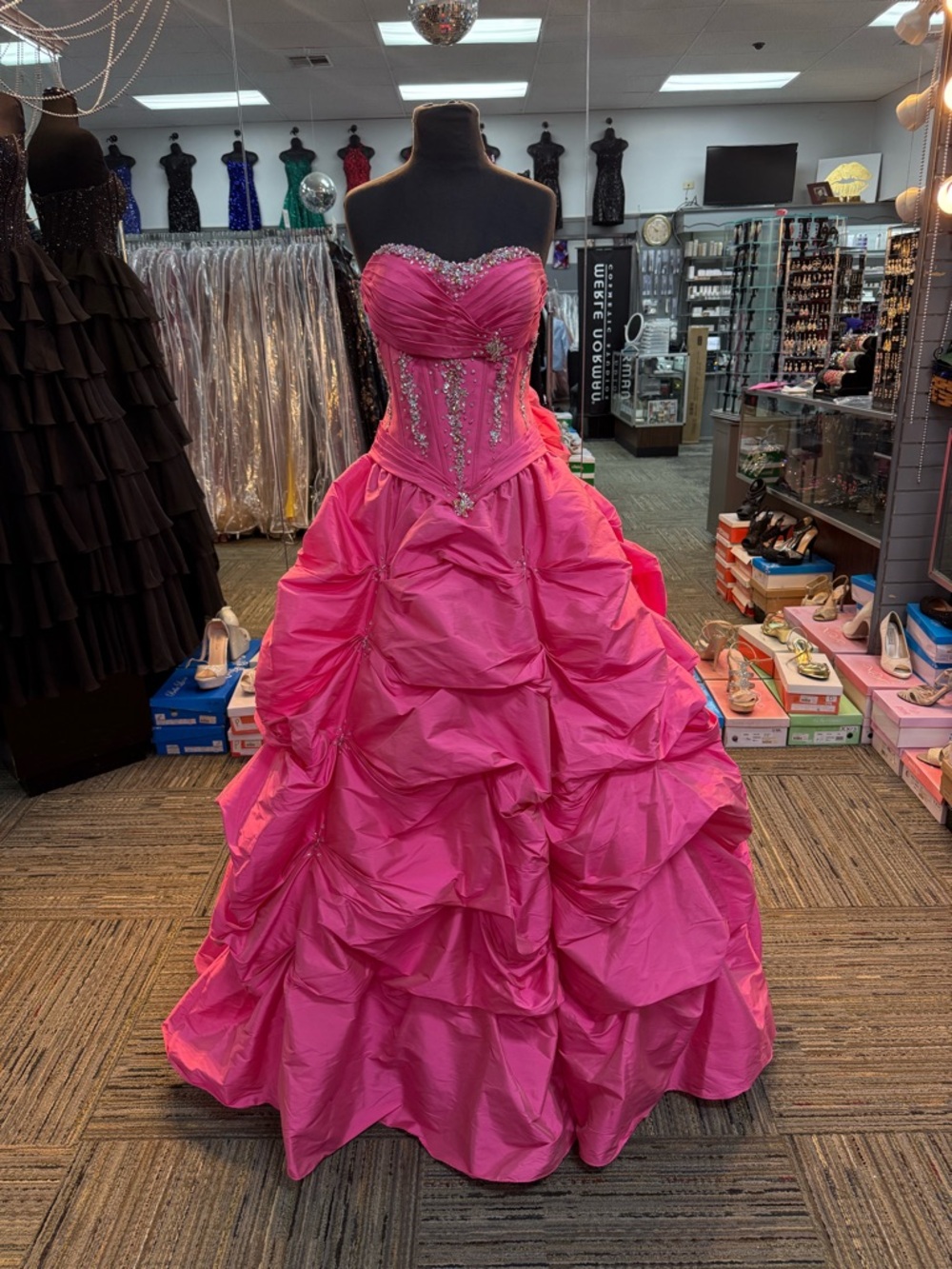 MORILEE SZ-10 8867 PINK STRAPLESS PROM FORMAL PAGEANT DRESS